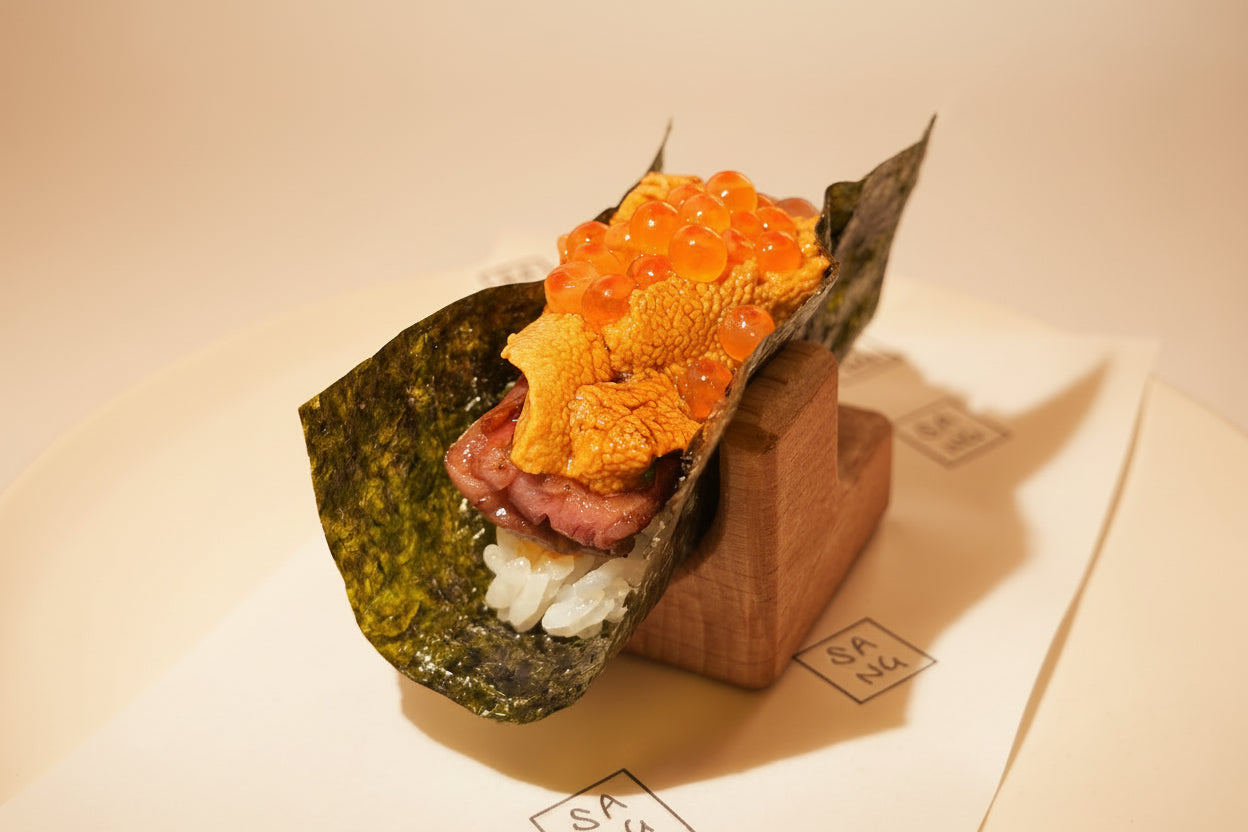 Kagoshima A5 Wagyu & Uni Hand Roll